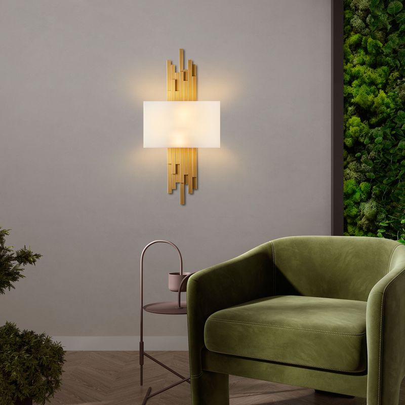 Casa si Gradina - Corpuri si surse de iluminat - Plafoniere, aplice si spoturi - Aplica, Opviq, metal, auriu alb, 35x75x10 cm - Infinity.ro