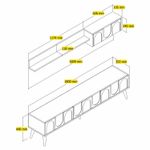 Casa si Gradina - Mobilier - Comode si corpuri - Console - Corp tv, Hanah Home, pal melaminat, atlas si nuc, 180x44x35 cm - Infinity.ro
