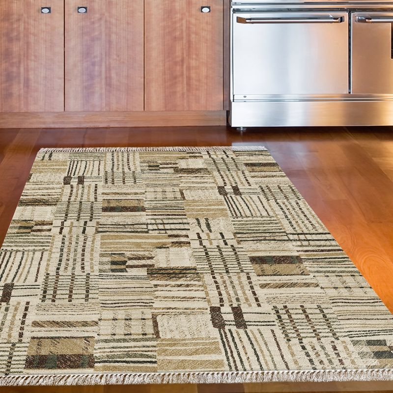 Casa si Gradina - Textile si covoare - Covoare - Covoare casa - Covor, Conceptum Hypnose, maro, bej, 100x150 cm, 100% poliester, antiderapant, lavabil la masina - Infinity.ro