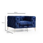 Casa si Gradina - Mobilier - Scaune si fotolii - Fotolii - Fotoliu, Hanah Home, lemn fag si pal, albastru marin, 108x90x70 cm - Infinity.ro