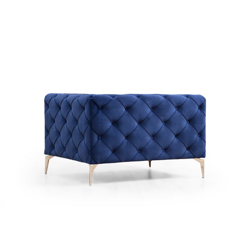 Casa si Gradina - Mobilier - Scaune si fotolii - Fotolii - Fotoliu, Hanah Home, lemn fag si pal, albastru marin, 108x90x70 cm - Infinity.ro