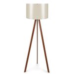 Casa si Gradina - Corpuri si surse de iluminat - Veioze si lampi - Lampadare - Lampadar, Opviq, mdf si tesatura pvc, ecru si maro, 38x140 cm - Infinity.ro