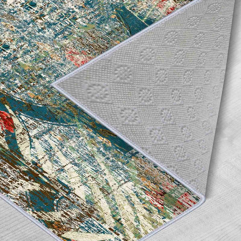 Casa si Gradina - Textile si covoare - Covoare - Covoare casa - Covor, Conceptum Hypnose, crem portocaliu rosu verde, 100x150 cm, 100% poliester, antiderapant - Infinity.ro