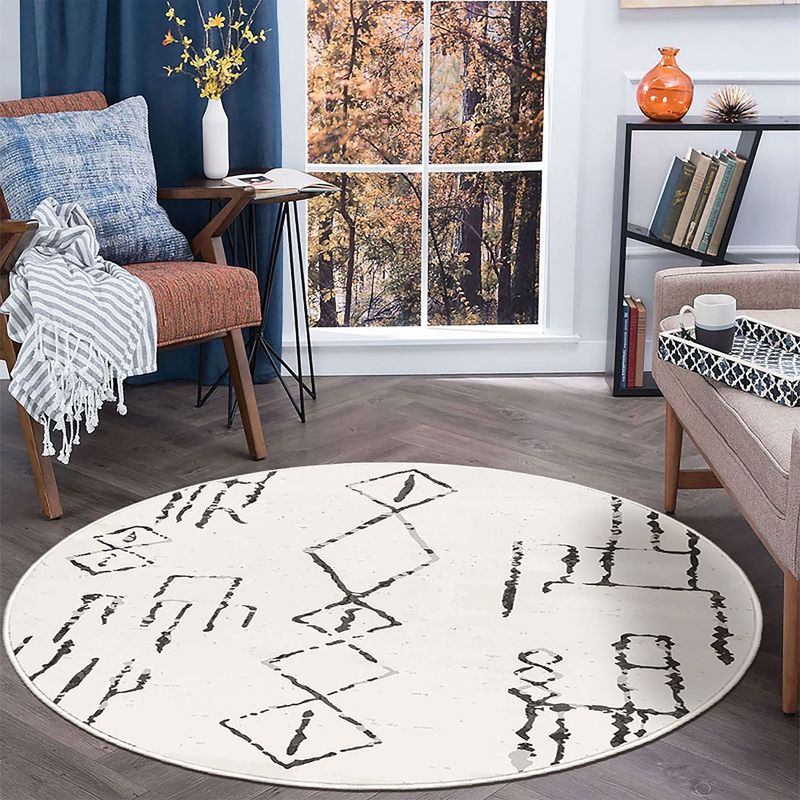 Casa si Gradina - Textile si covoare - Covoare - Covoare casa - Covor rotund, Conceptum Hypnose, alb, 70% bumbac, 30% chenille, 70 cm, antiderapant - Infinity.ro