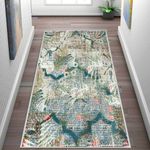 Casa si Gradina - Textile si covoare - Covoare - Covoare casa - Covor, Conceptum Hypnose, crem portocaliu rosu verde, 100x150 cm, 100% poliester, antiderapant - Infinity.ro