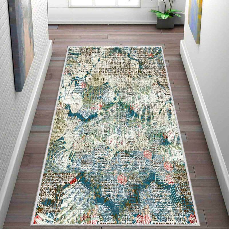 Casa si Gradina - Textile si covoare - Covoare - Covoare casa - Covor, Conceptum Hypnose, crem portocaliu rosu verde, 100x150 cm, 100% poliester, antiderapant - Infinity.ro