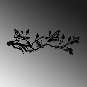 Cuiere de perete, Wallxpert, metal, negru, 60x24x2 cm