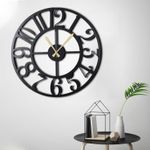 Casa si Gradina - Decoratiuni - Ceasuri - Ceas de perete decorativ, Wallxpert, metal, negru, 70x70 cm, 805BSG1103 - Infinity.ro