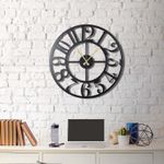 Casa si Gradina - Decoratiuni - Ceasuri - Ceas de perete decorativ, Wallxpert, metal, negru, 70x70 cm, 805BSG1103 - Infinity.ro