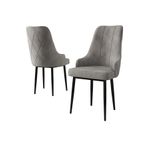 Casa si Gradina - Mobilier - Scaune si fotolii - Scaune - Set scaune, Hanah Home, metal, gri si negru, 46x42x95 cm - Infinity.ro