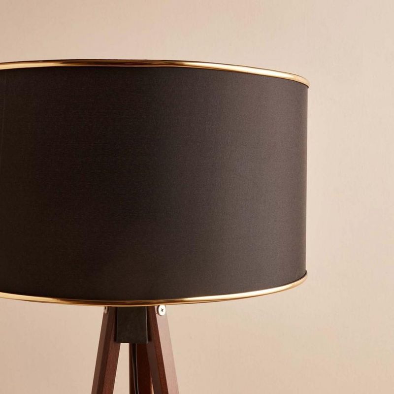Casa si Gradina - Corpuri si surse de iluminat - Veioze si lampi - Lampadare - Lampadar, Opviq, lemn, negru maro, 140 cm - Infinity.ro