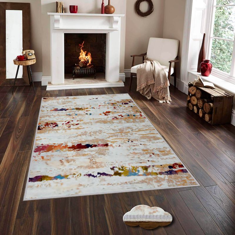 Casa si Gradina - Textile si covoare - Covoare - Covoare casa - Covor, Conceptum Hypnose, crem, bej, rosu bordo, albastru, maro, 40x60 cm, 100% poliester, antiderapant - Infinity.ro