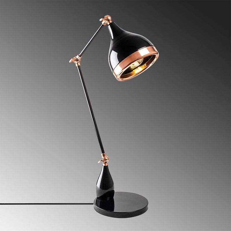 Casa si Gradina - Corpuri si surse de iluminat - Veioze si lampi - Veioze - Veioza, Opviq, metal, negru cupru, 15x30 cm, inaltime reglabila - Infinity.ro