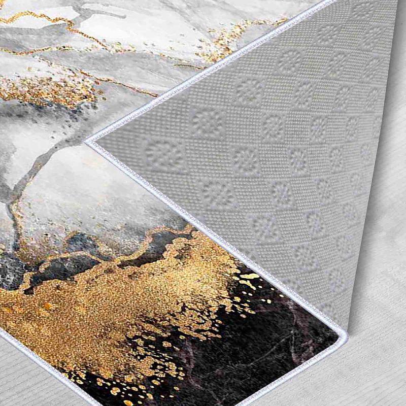 Casa si Gradina - Textile si covoare - Covoare - Covoare casa - Covor, Conceptum Hypnose, alb gri auriu negru, 160x230 cm, 100% poliester, antiderapant - Infinity.ro