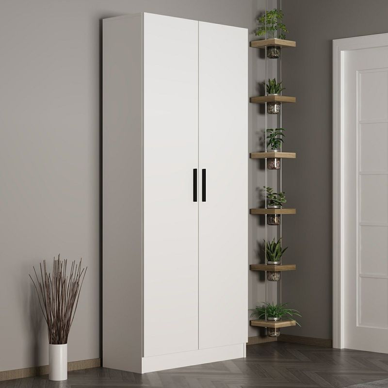 Casa si Gradina - Mobilier - Organizare si depozitare - Cuiere - Cuier, Hanah Home, pal melaminat, alb, 90x35x210 cm - Infinity.ro