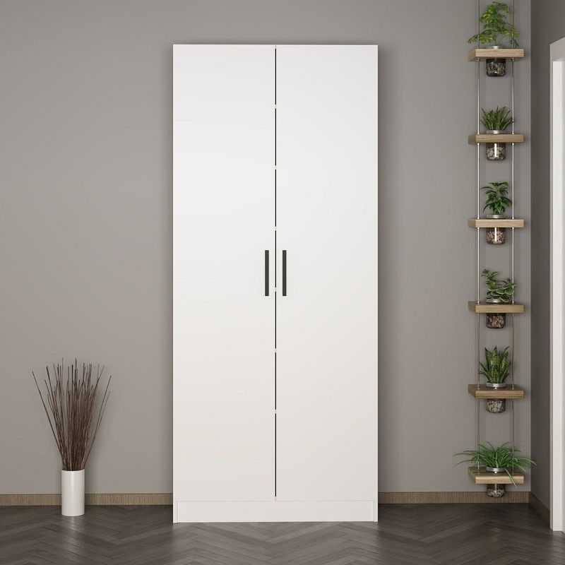 Casa si Gradina - Mobilier - Organizare si depozitare - Cuiere - Cuier, Hanah Home, pal melaminat, alb, 90x35x210 cm - Infinity.ro