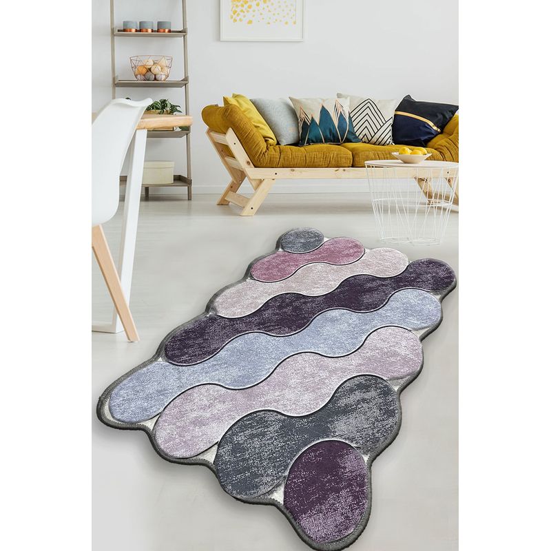 Casa si Gradina - Textile si covoare - Covoare - Covoare casa - Covor, Conceptum Hypnose, mov liliac antracit, 80x120 cm, 100% poliester, antiderapant, lavabil la masina - Infinity.ro