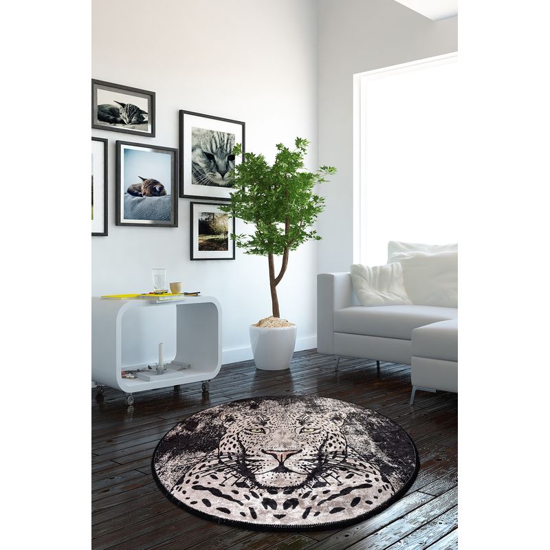Casa si Gradina - Textile si covoare - Covoare - Covoare casa - Covor rotund, Conceptum Hypnose, multicolor, 100 cm, 100% poliester, antiderapant, 882CHL1110 - Infinity.ro
