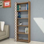 Casa si Gradina - Mobilier - Biblioteci si rafturi - Biblioteci - Biblioteca, Hanah Home, pal melaminat, nuc si alb, 64.6x24.2x170 cm - Infinity.ro
