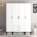 Casa si Gradina - Mobilier - Dulapuri si sifoniere - Dulapuri - Dulap, Hanah Home, pal melaminat, alb, 160x47.5x201.4 cm, 845HCT5483 - Infinity.ro