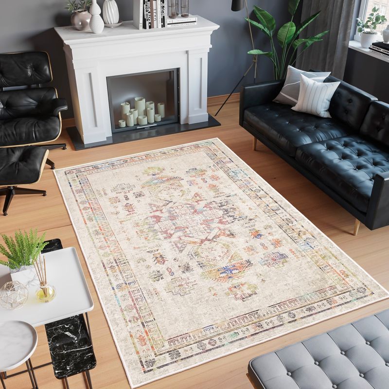 Casa si Gradina - Textile si covoare - Covoare - Covoare casa - Covor, Conceptum Hypnose, crem, 120x180 cm, 70% bumbac, 30% chenille, antiderapant - Infinity.ro