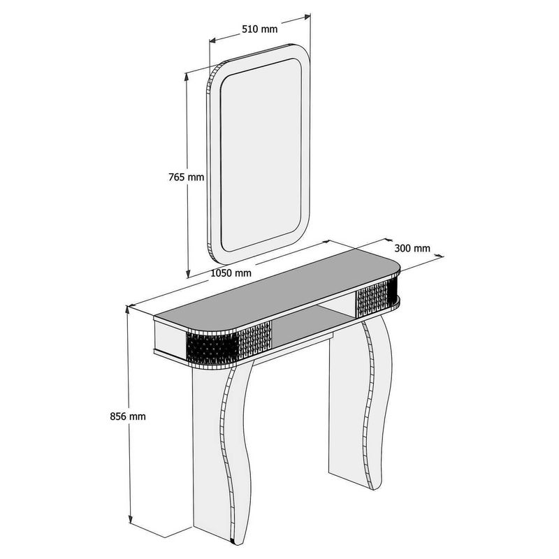Casa si Gradina - Mobilier - Comode si corpuri - Console - Consola cu oglinda, Hanah Home, pal melaminat, crem, 105x30x85 cm - Infinity.ro