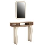Casa si Gradina - Mobilier - Comode si corpuri - Console - Consola cu oglinda, Hanah Home, pal melaminat, crem, 105x30x85 cm - Infinity.ro