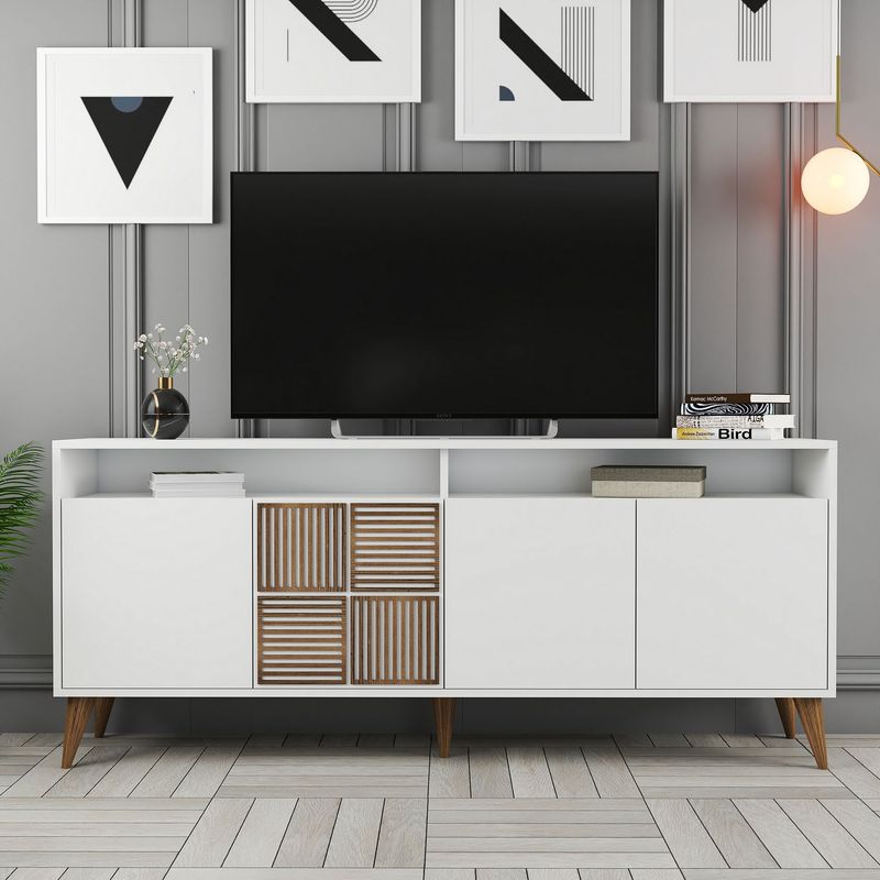 Casa si Gradina - Mobilier - Comode si corpuri - Console - Consola, Hanah Home, PAL melaminat, alb, 180x78x35 cm - Infinity.ro