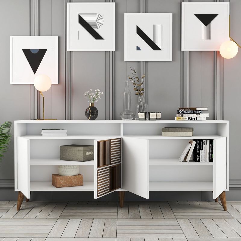 Casa si Gradina - Mobilier - Comode si corpuri - Console - Consola, Hanah Home, PAL melaminat, alb, 180x78x35 cm - Infinity.ro