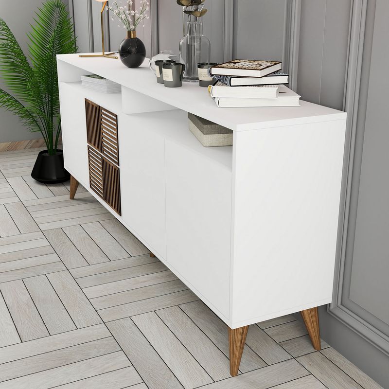 Casa si Gradina - Mobilier - Comode si corpuri - Console - Consola, Hanah Home, PAL melaminat, alb, 180x78x35 cm - Infinity.ro