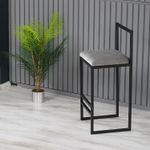 Casa si Gradina - Mobilier - Scaune si fotolii - Tabureti - Taburet bar, Hanah Home, metal, gri, 35x35x80 cm - Infinity.ro