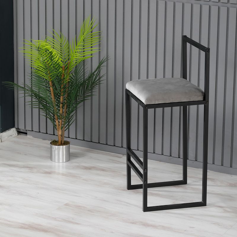 Casa si Gradina - Mobilier - Scaune si fotolii - Tabureti - Taburet bar, Hanah Home, metal, gri, 35x35x80 cm - Infinity.ro