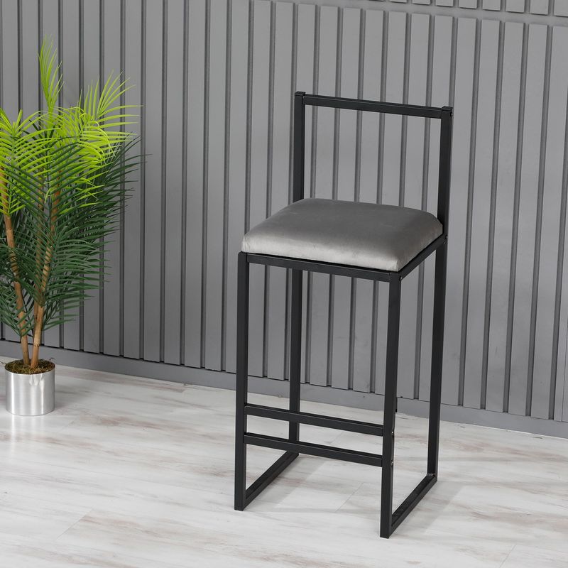 Casa si Gradina - Mobilier - Scaune si fotolii - Tabureti - Taburet bar, Hanah Home, metal, gri, 35x35x80 cm - Infinity.ro