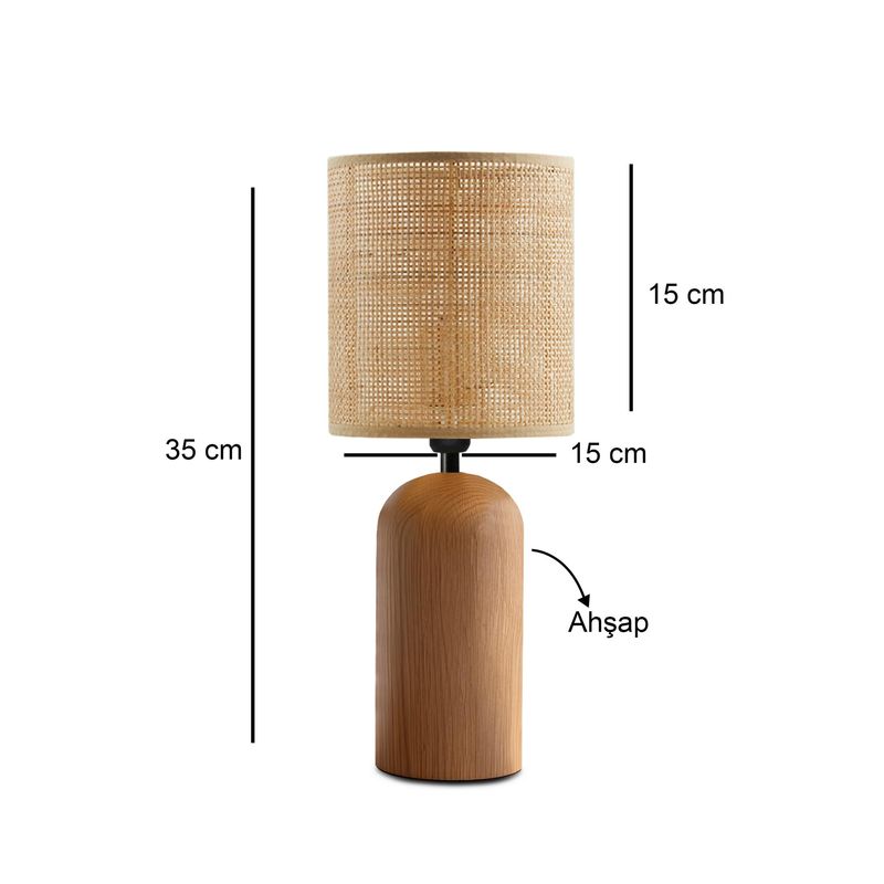 Casa si Gradina - Corpuri si surse de iluminat - Veioze si lampi - Veioze - Veioza, Opviq, lemn si bambus, bej, inaltime 35 cm - Infinity.ro