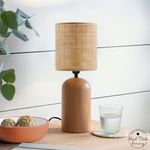 Casa si Gradina - Corpuri si surse de iluminat - Veioze si lampi - Veioze - Veioza, Opviq, lemn si bambus, bej, inaltime 35 cm - Infinity.ro