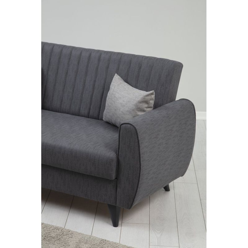 Casa si Gradina - Mobilier - Canapele si coltare - Canapele - Canapea extensibila 2 locuri, Atelier Del Sofa, poliester texturat, gri inchis, 158x86x77 cm - Infinity.ro