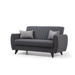 Casa si Gradina - Mobilier - Canapele si coltare - Canapele - Canapea extensibila 2 locuri, Atelier Del Sofa, poliester texturat, gri inchis, 158x86x77 cm - Infinity.ro