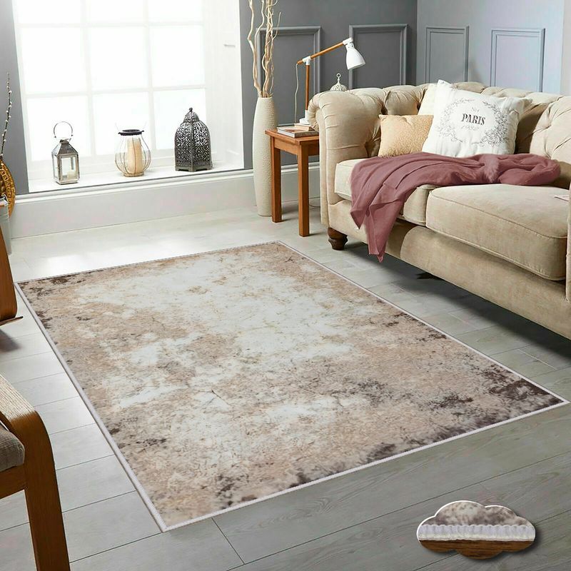 Casa si Gradina - Textile si covoare - Covoare - Covoare casa - Covor, Conceptum Hypnose, bej, alb, nurca, 80x150 cm, 100% poliester, antiderapant - Infinity.ro