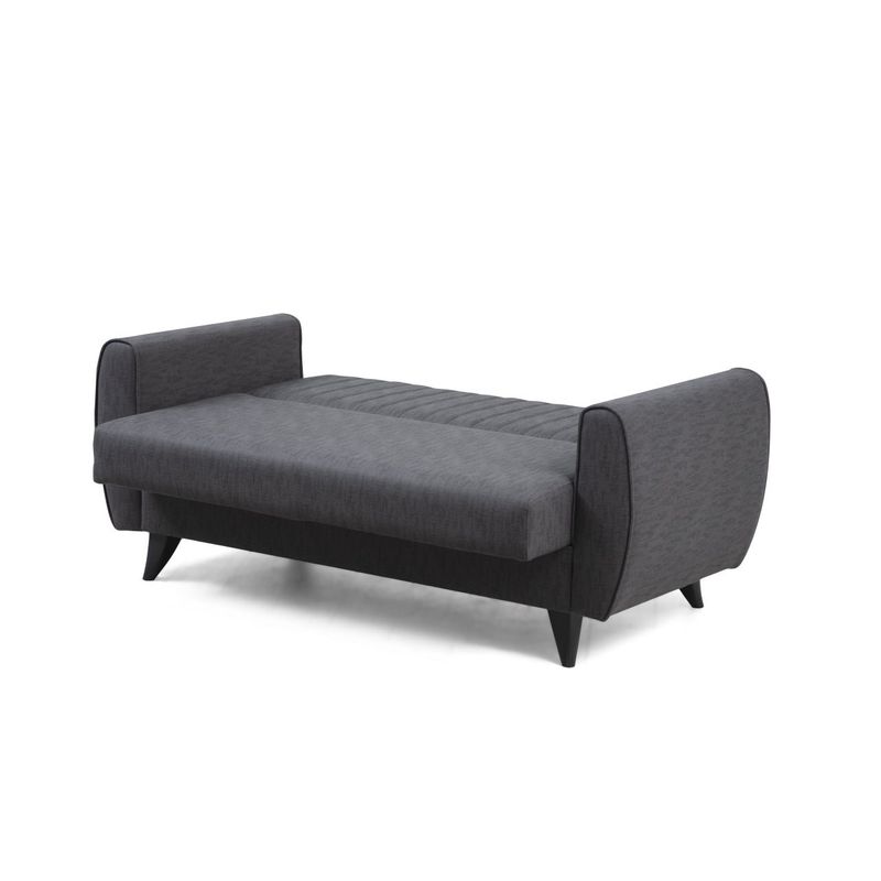 Casa si Gradina - Mobilier - Canapele si coltare - Canapele - Canapea extensibila 2 locuri, Atelier Del Sofa, poliester texturat, gri inchis, 158x86x77 cm - Infinity.ro