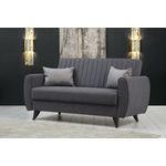 Casa si Gradina - Mobilier - Canapele si coltare - Canapele - Canapea extensibila 2 locuri, Atelier Del Sofa, poliester texturat, gri inchis, 158x86x77 cm - Infinity.ro