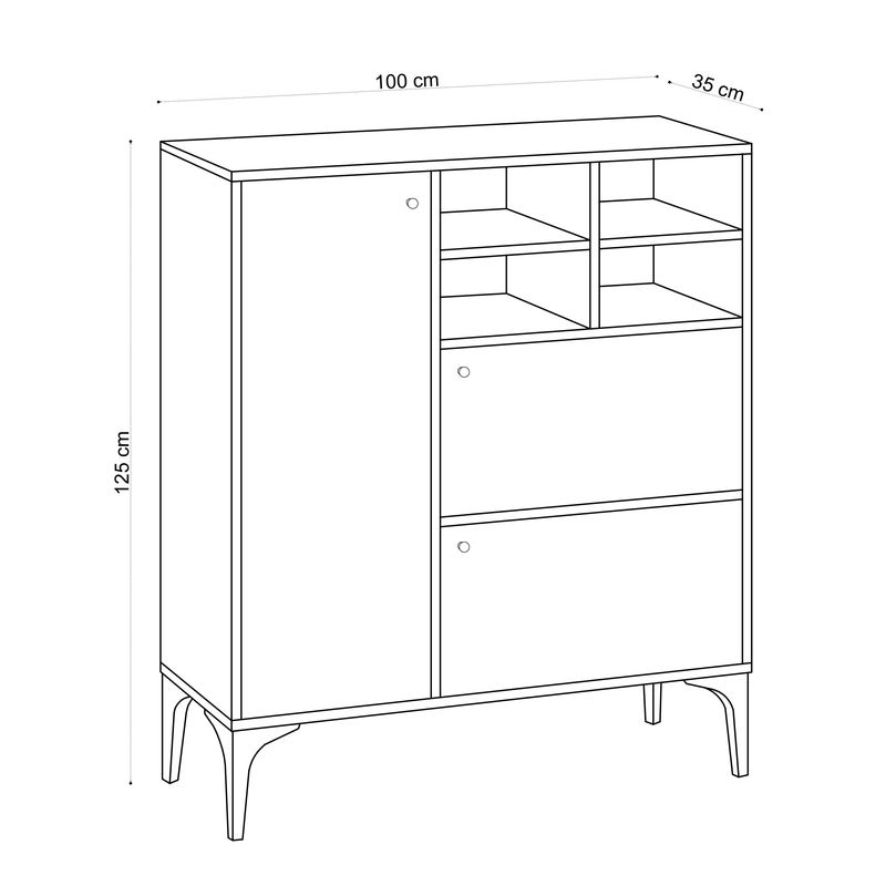Casa si Gradina - Mobilier - Comode si corpuri - Console - Consola, Hanah Home, panou de particule melaminat, stejar safir, 100x35x125 cm - Infinity.ro