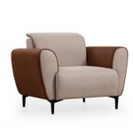 Casa si Gradina - Mobilier - Scaune si fotolii - Fotolii - Fotoliu, Atelier Del Sofa, lemn de fag, bej si scorţişoara, 100x85x85 cm - Infinity.ro