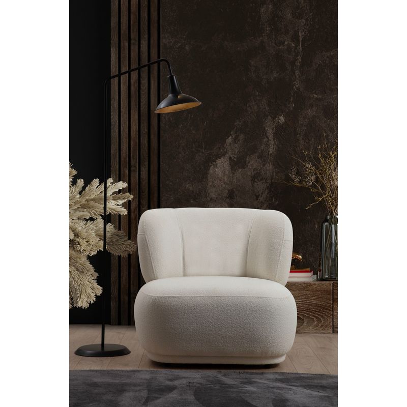 Casa si Gradina - Mobilier - Scaune si fotolii - Fotolii - Fotoliu, Hanah Home, lemn fag si pal, alb, 85x78x80 cm - Infinity.ro