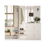 Casa si Gradina - Mobilier - Organizare si depozitare - Cuiere - Cuier hol, Hanah Home, pal melaminat, alb, 187.2x37.5x180 cm - Infinity.ro