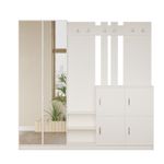 Casa si Gradina - Mobilier - Organizare si depozitare - Cuiere - Cuier hol, Hanah Home, pal melaminat, alb, 187.2x37.5x180 cm - Infinity.ro