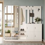 Casa si Gradina - Mobilier - Organizare si depozitare - Cuiere - Cuier hol, Hanah Home, pal melaminat, alb, 187.2x37.5x180 cm - Infinity.ro