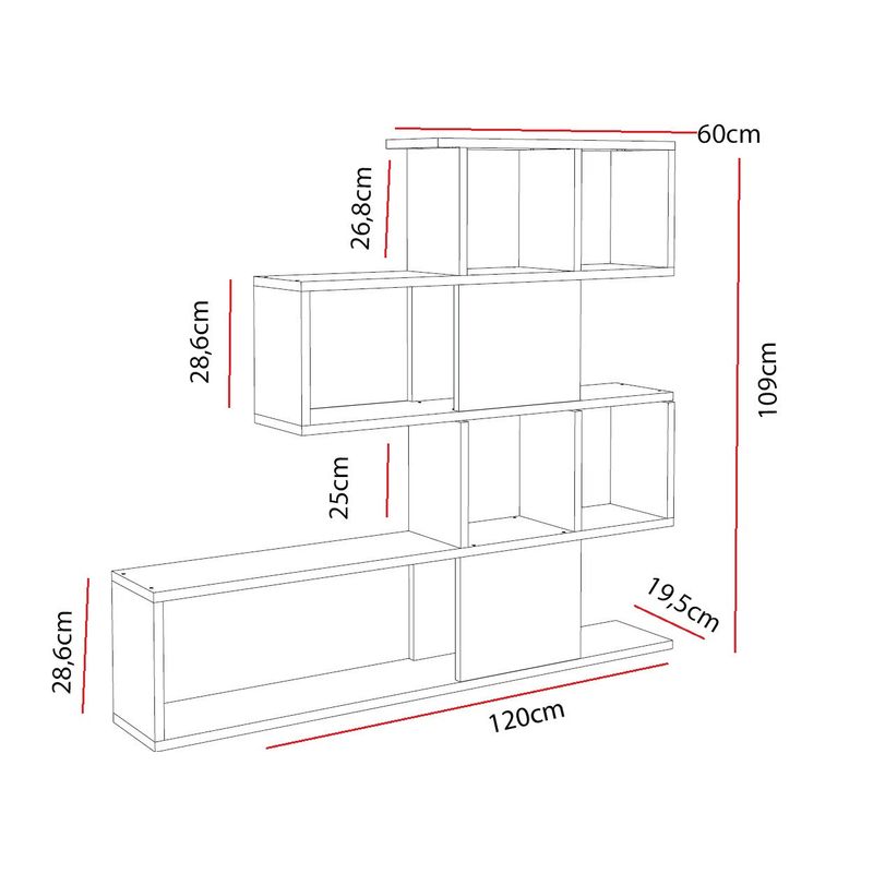 Casa si Gradina - Mobilier - Biblioteci si rafturi - Biblioteci - Biblioteca, Hanah Home, pal melaminat, alb, 120x109x19.5 cm - Infinity.ro