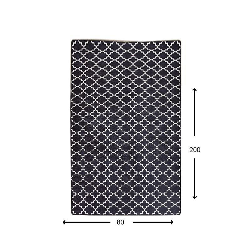 Casa si Gradina - Textile si covoare - Covoare - Covoare casa - Covor de hol, Conceptum Hypnose, negru alb, 80x200 cm, 100% poliester, antiderapant - Infinity.ro