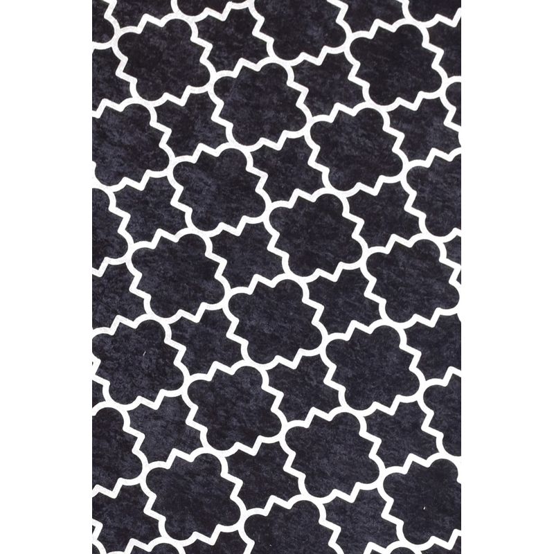 Casa si Gradina - Textile si covoare - Covoare - Covoare casa - Covor de hol, Conceptum Hypnose, negru alb, 80x200 cm, 100% poliester, antiderapant - Infinity.ro