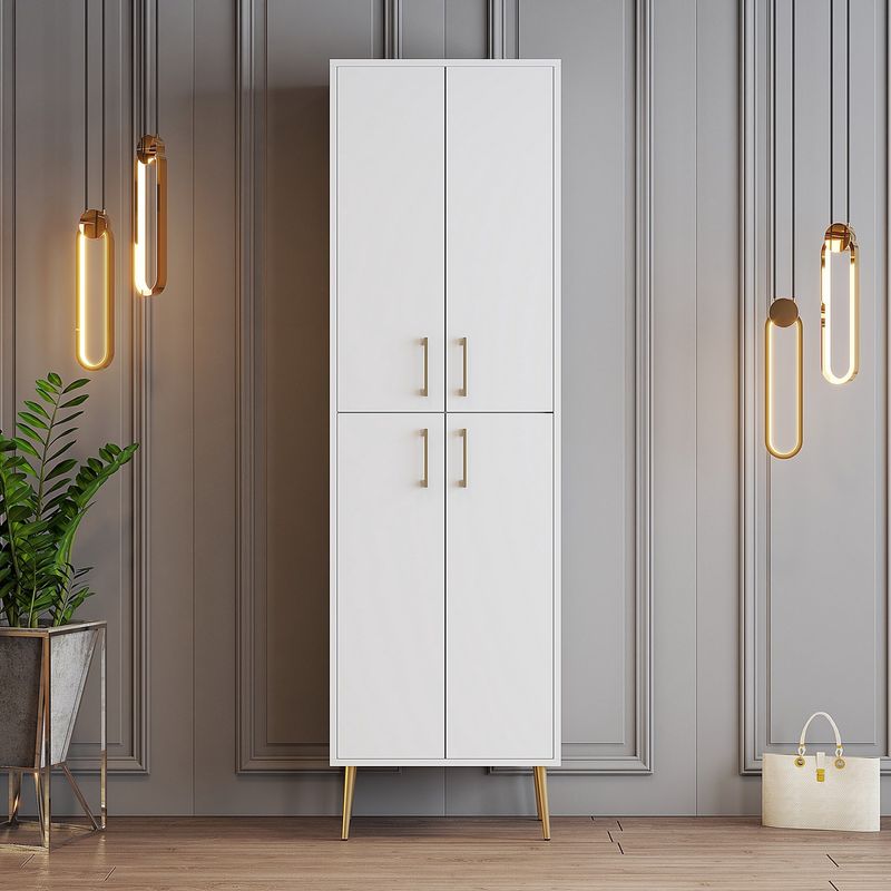 Casa si Gradina - Mobilier - Dulapuri si sifoniere - Dulapuri pantofi - Dulap pentru pantofi, Hanah Home, pal melaminat, alb auriu, 60x35x202 cm - Infinity.ro